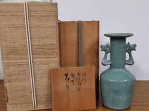 人間国宝 木工芸師 川北良造作 茶櫃 欅杢 木工芸 煎茶道具（東京都練馬  