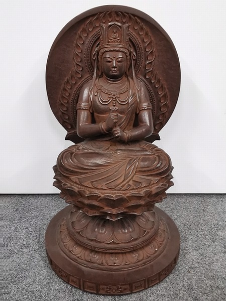 【激安定価】仏教美術 銅製 ブロンズ 先崎栄伸 大日如来 仏像 約10kg 共箱 細密細工 極上品 初だし品 2081 仏像